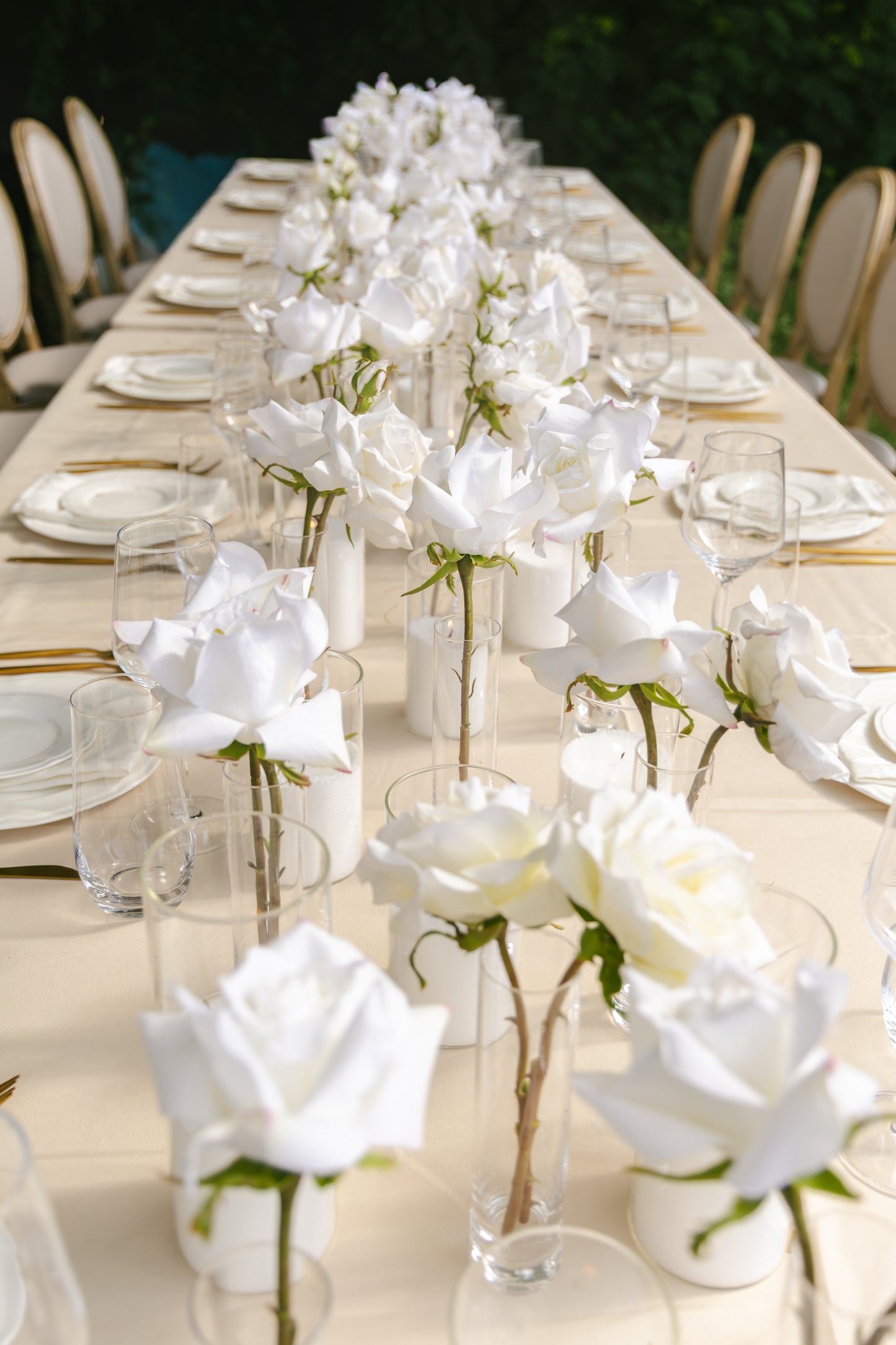 Reception Table Roses & Candles