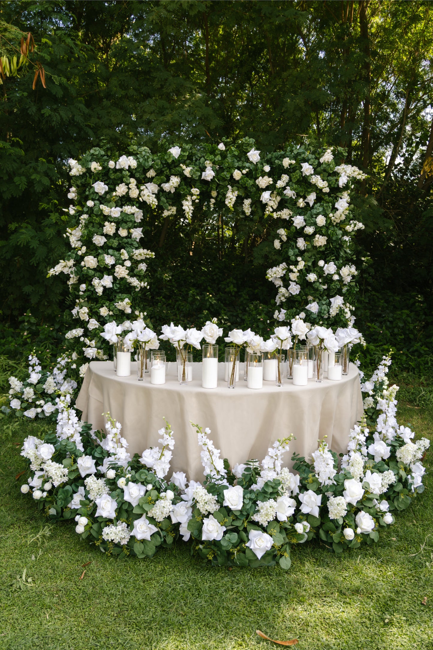 Reception Table Roses & Candles