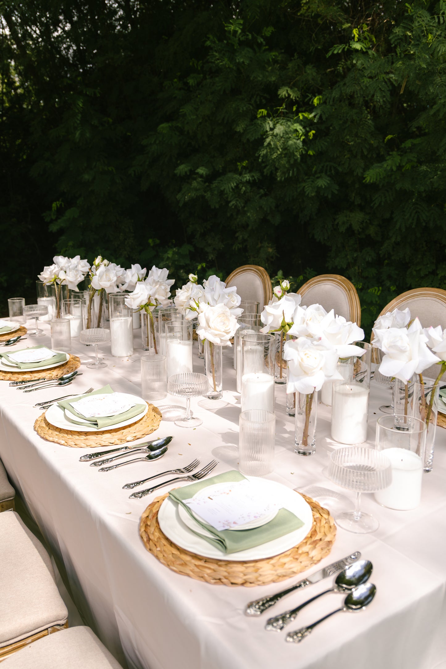 Reception Table Roses & Candles